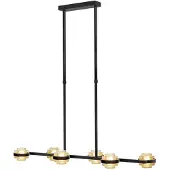Highlight Suspension Dynasty Verre ambré noir à 5 lumières