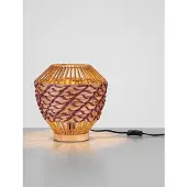 Lyora Lampe de table Mapi Ø 29cm rouge avec marron