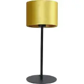 Masterlight Lampe de table noire Venus avec abat-jour jaune ocre