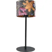 Masterlight Lampe de table noire Venus avec abat-jour fleur