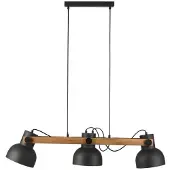 JUST LIGHT Produit de deuxième choix - Suspension Cup 2.0, métal noir, 3 ampoules E27, style moderne