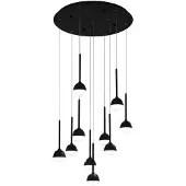Stars of Light Lampe suspendue 10 lumières Nucetto rond noir
