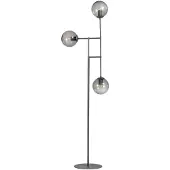 Eth Lampadaire design Davina 3 lumières noir avec verre fumé
