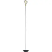 Masterlight Lampadaire noir Tube 155cm avec raccord doré