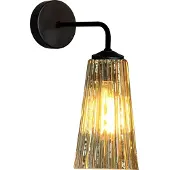 Masterlight Applique noire Quinto avec verre rayé