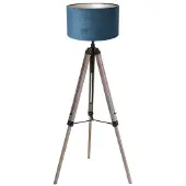 Steinhauer Lampadaire - noir - Triek - bois métal textile - Ø 75cm - E27 - 4102ZW -