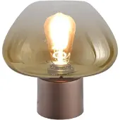 Masterlight Lampe de table Genua marron avec verre doré Ø 24cm