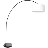 Steinhauer Lampe à arc Solva noir avec capuche blanche