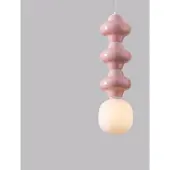 Lyora Suspension Clio L céramique rose avec verre blanc