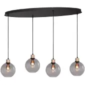 Masterlight Lampe suspendue ovale Lazise Oval 4x Ø 20cm doré