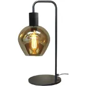 Masterlight Lampe de table noire Bounty avec verre blackline