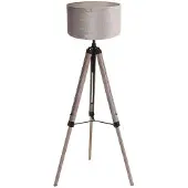 Mexlite Lampadaire - noir - Triek - bois textile - Ø 75cm - E27 - 4106ZW -