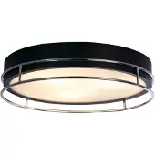 Searchlight Phoenix 3Lt Flush - Noir et Chrome IP44