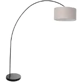 Steinhauer Lampe à arc Solva Noir avec capuche grise