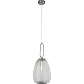 Searchlight Elixir Glas Lampe suspendue argentée Abat-jour en verre transparent clair strié E27