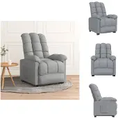 vidaXL Fauteuil Relax Tissu gris clair - Fauteuil