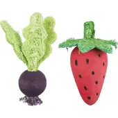 Trixie Set de jouets en bois - betterave, fraise, bois/flûte, 6/9cm