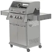 YATO Barbecue à gaz 11,5kW,3+1 brûleurs, inox 122x57x114cm, fenêtre de visualisation