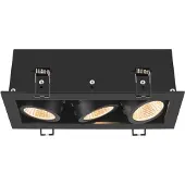 SLV Spot LED encastrable carré Kadux Triple 3x LED - noir - 3000K