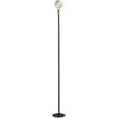 Masterlight Lampadaire noir Tube 155cm avec raccord doré