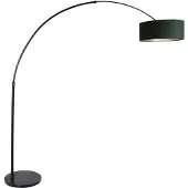 Steinhauer Lampe à arc Sparkled noir avec capuche en velours vert