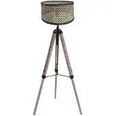 Steinhauer Lampadaire trépied Triek avec abat-jour en bambou