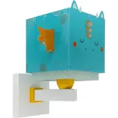DALBER Applique design Little Dragon bleu avec du blanc