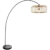 Steinhauer Lampadaire - noir - Solva - bambou métal - lampe arquée - E27 - 4156ZW -