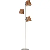 Expo Lampadaire 3 lumières Daan marron avec rotin