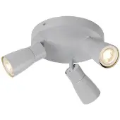 SLV PURI 2.0 Dome, applique murale et plafonnier, rond, 3 x max. 6W GU10, gris 1008343