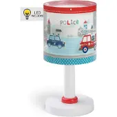 DALBER Lampe de table pour chambre d’enfant Police bleu