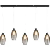 Masterlight Lampe suspendue en verre Olive 5x Ø 15cm - noir
