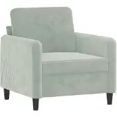 vidaXL Fauteuil gris clair 60 cm velours