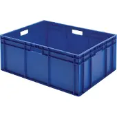 LA-KA-PE Bac de transport gerbable L800xP600xH320 mm bleu, fermé avec trou de poignée