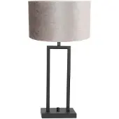 Steinhauer Lampe de table Stanger velours argenté avec du noir