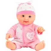 Huismerk CUTE BABY 02023A - Poupée bébé rose, poupée bébé petite habillée, env. 22,5 cm
