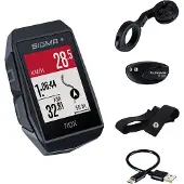 Sigma GPS Compteur de vélo ROX 11.1 EVO GPS HR Set avec support de guidon Butler court - Noir