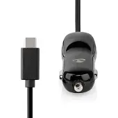 Nedis Chargeur de voiture | 18 W | 1x 3,0 A | Nombre de sorties : 1 | Câble USB-C (rapide) | 1,00 m | Sortie à tension unique.