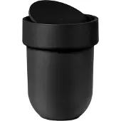 Umbra Bath Touch Poubelle avec couvercle, poubelle, collecteur de déchets, corbeille à papier, plastique Soft Touch, noir, 023269040