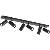 QAZQA Plafonnier moderne noir 102cm 6 lumières réglable - Renna