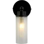 Searchlight Applique murale noire Imperial avec verre nervuré