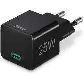 Hama Chargeur rapide, USB-C, PD/Qualcomm, mini-chargeur, 25 W, noir