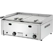 Bartscher Barbecue de table à gaz en pierre de lave Grille de cuisson 4.000 watts Acier inoxydable
