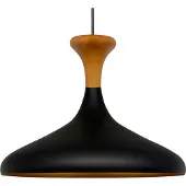 Bamyum Champion-Pilz Pendelleuchte Holz Schwarz (E27)
