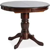 Feldmann-Wohnen Table de cuisine Margo 90-125x90x75cm noyer foncé à rallonges Art Nouveau