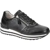 Gabor Comfort : chaussures de sport pour femmes, modèle à lacets, couleur noire, style décontracté
