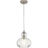 Kichler Suspension Riviera, nickel brossé, 1xE27x60W, métal, dimensions : 215,3 x 22,3 x 22,3 cm, IP20,