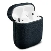 Accezz Coque en cuir véritable pour Apple Airpods 1 / 2 - Bleu foncé