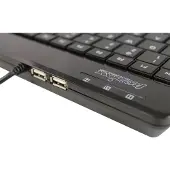 Perixx PERIBOARD-505H PLUS PERIBOARD-505H PLUS, Mini-Tastatur mit Trackball und USB Hub, USB-Kabel, schwarz