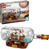 LEGO 92177 Ideas Bateau dans une bouteille, kit de construction d'un bateau pour la décoration pour adultes ainsi que pour filles et garçons à partir de 12 ans, super cadeau